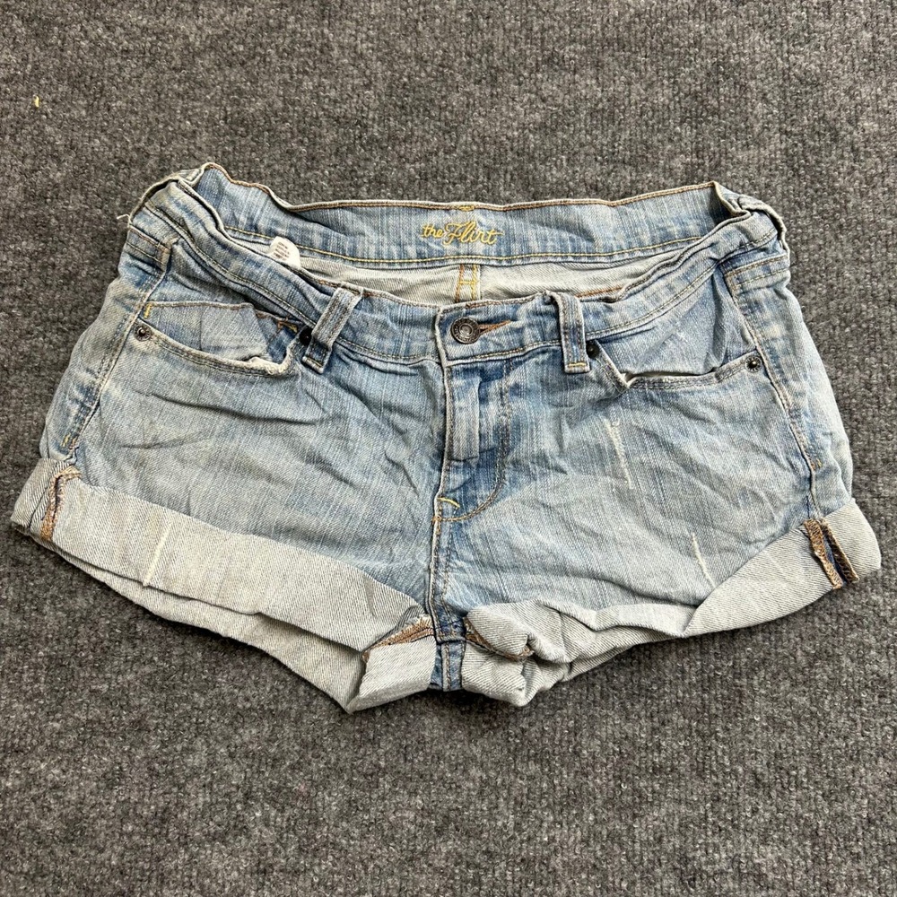 Old Navy Shorts Womens 6 Long Light Wash The Flirt Cuffed Denim Low Rise Jean